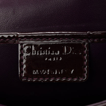 Christian Dior Patent Cannage Lady Dior Chain Wallet Purple 6 of 10