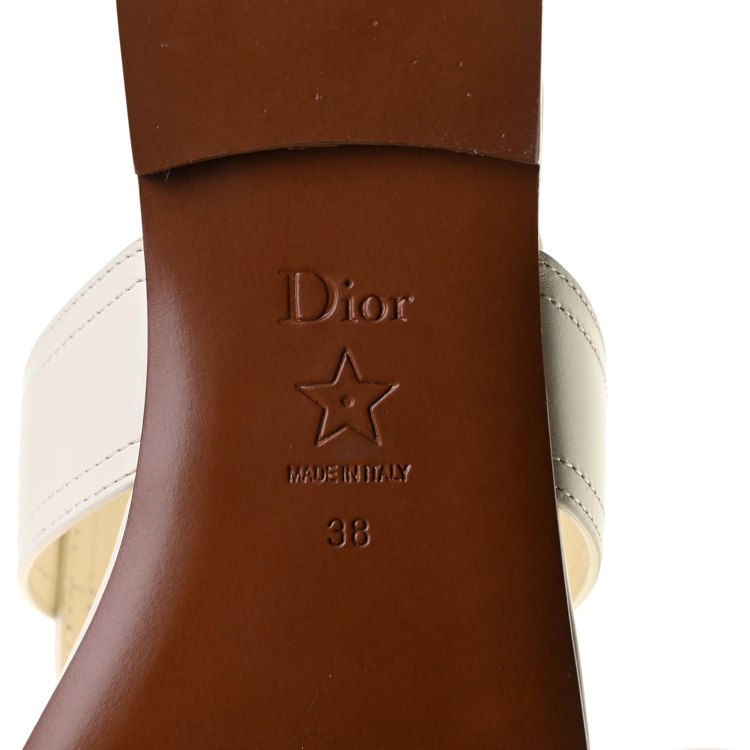 Christian Dior Calfskin 30 Montaigne Thong Sandals 38 White 8 of 9
