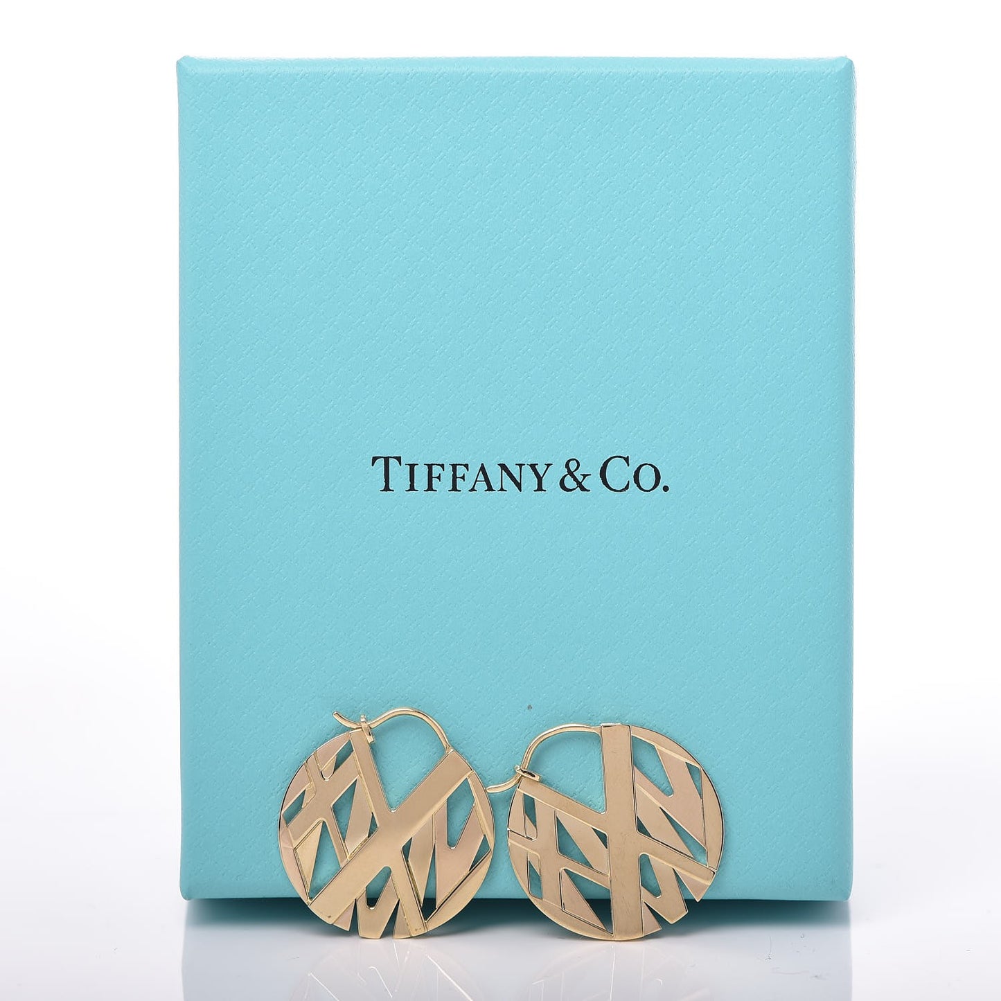 18K Yellow Gold Round Atlas Earrings