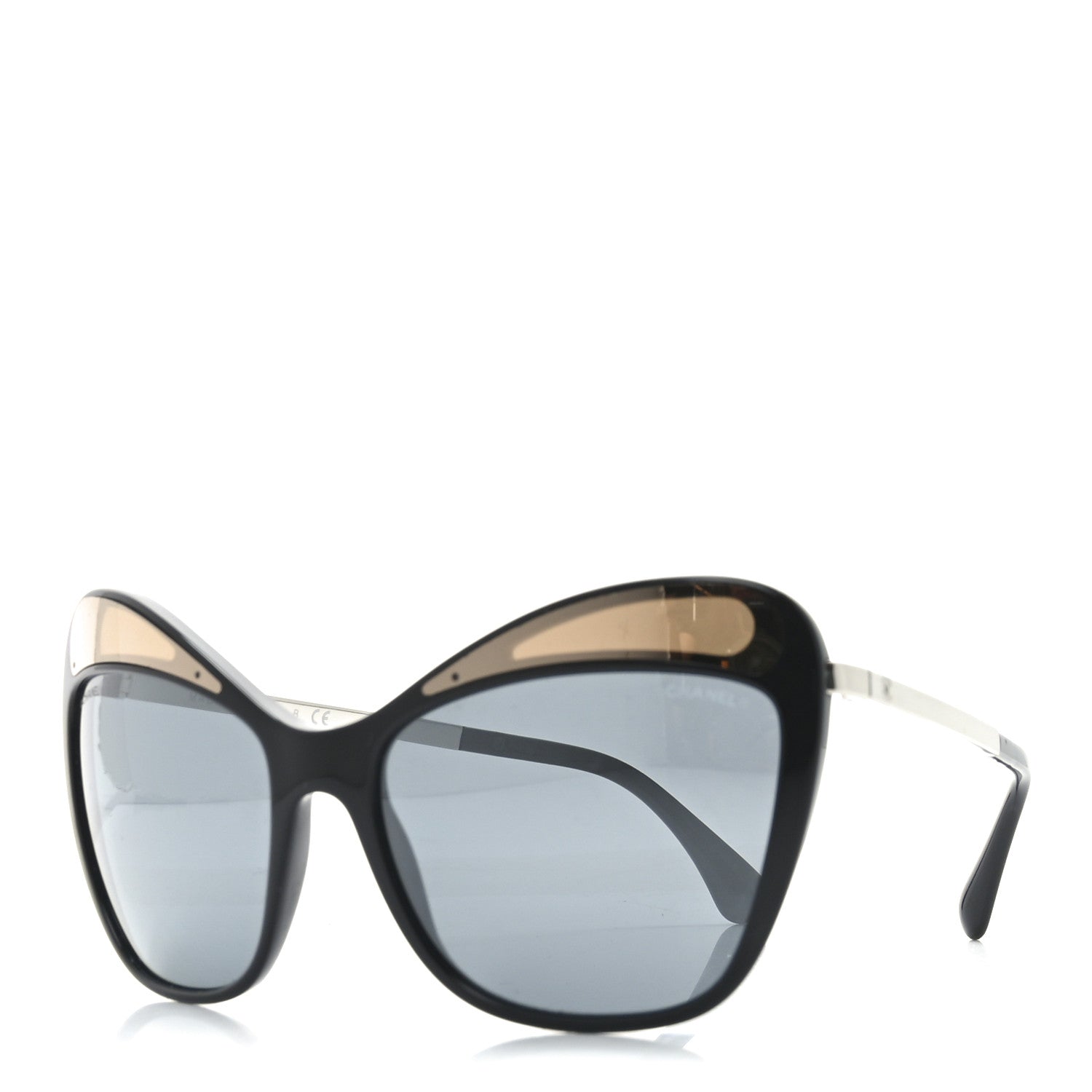 Chanel Acetate Butterfly Sunglasses 5377 Black Grey 1 of 7