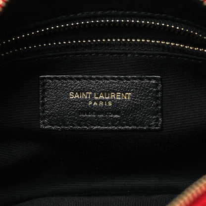 Saint Laurent Lambskin Quilted Monogram Victoire Camera Bag Rouge Eros 9 of 10