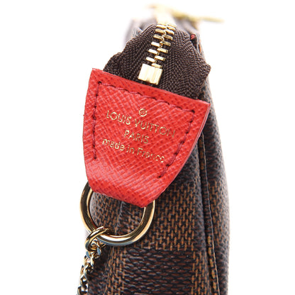 Louis Vuitton Damier Ebene 2019 Christmas Animation Mini Pochette Accessories Red 6 of 6