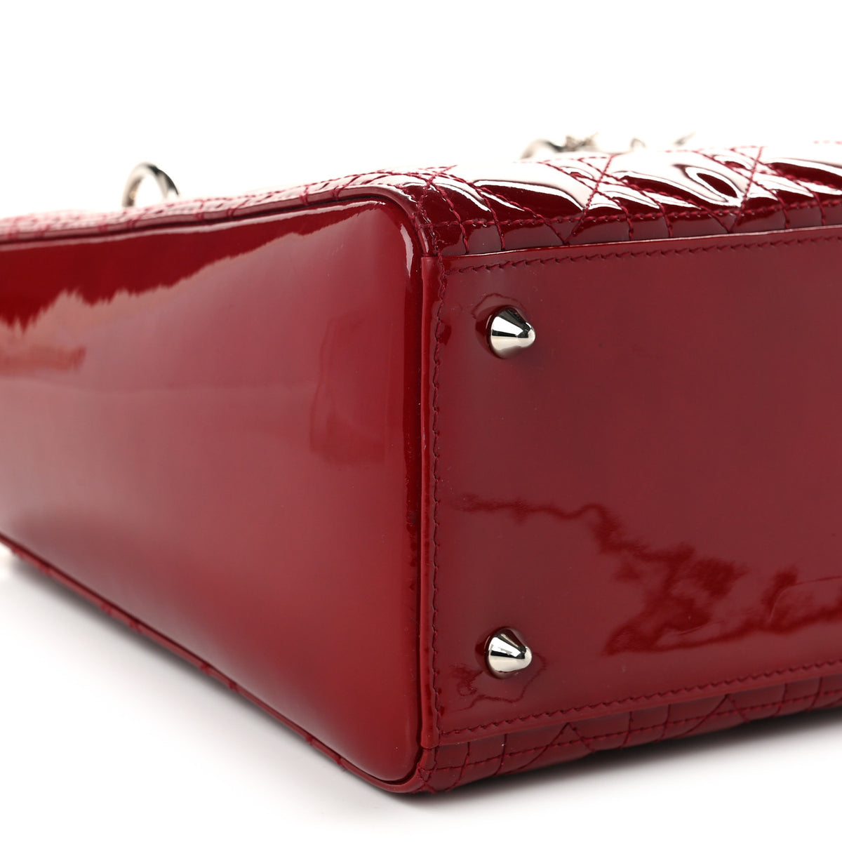 Patent Cannage Medium Lady Dior Red