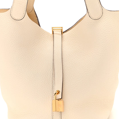 Hermes Taurillon Clemence Picotin Lock 22 MM Nata 8 of 10