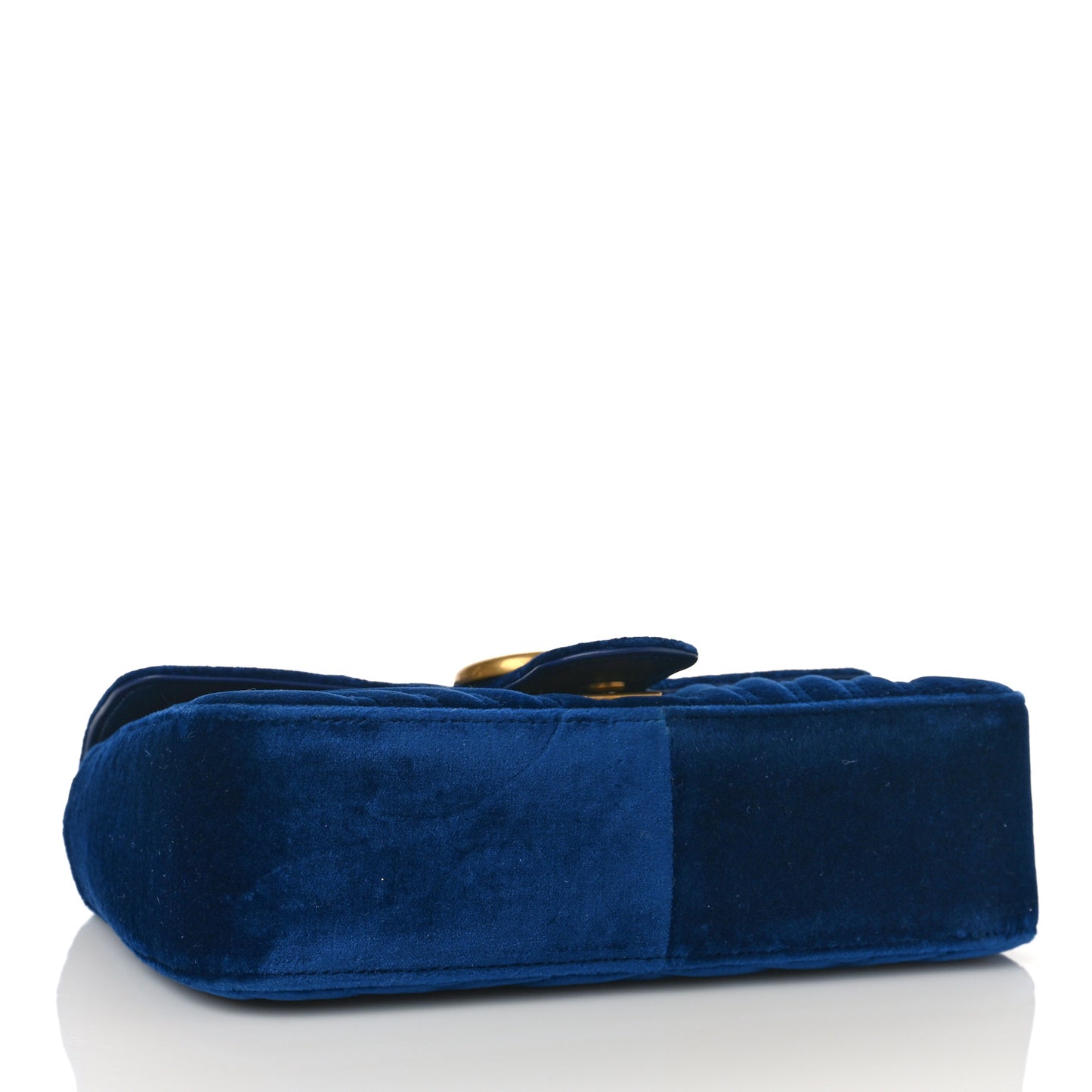 Velvet Matelasse Small GG Marmont Shoulder Bag Cobalt Blue