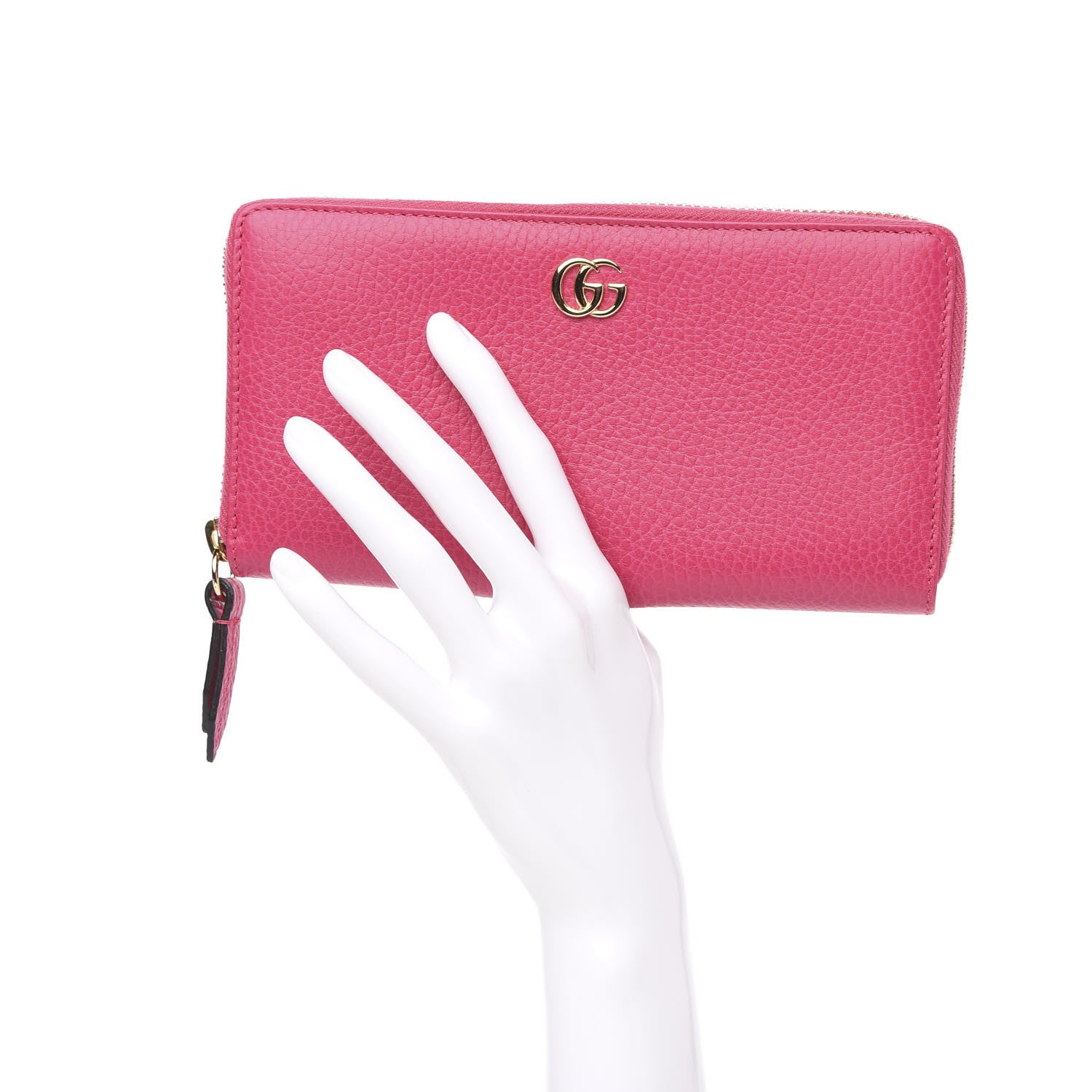 Gucci Dollar Calfskin GG Marmont Zip Around Wallet Box Pink 2 of 7