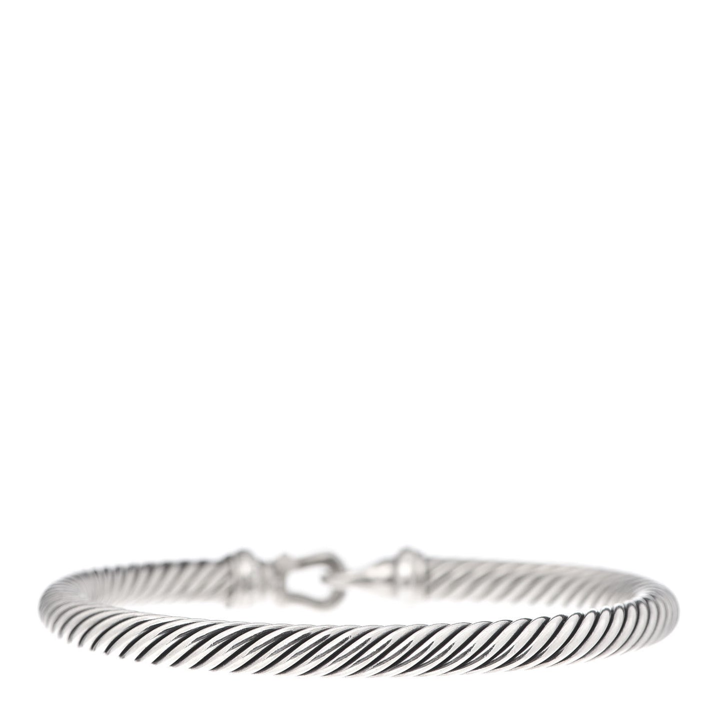 Sterling Silver Diamond 5mm Cable Buckle Bracelet