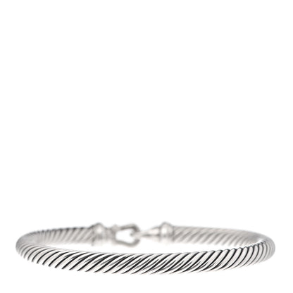 David Yurman Sterling Silver Diamond 5mm Cable Buckle Bracelet 3 of 4