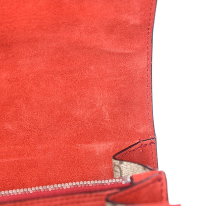 Gucci GG Supreme Monogram Suede Cudu Medium Dionysus Shoulder Bag Beige Ebony Vulcanic Red 9 of 13