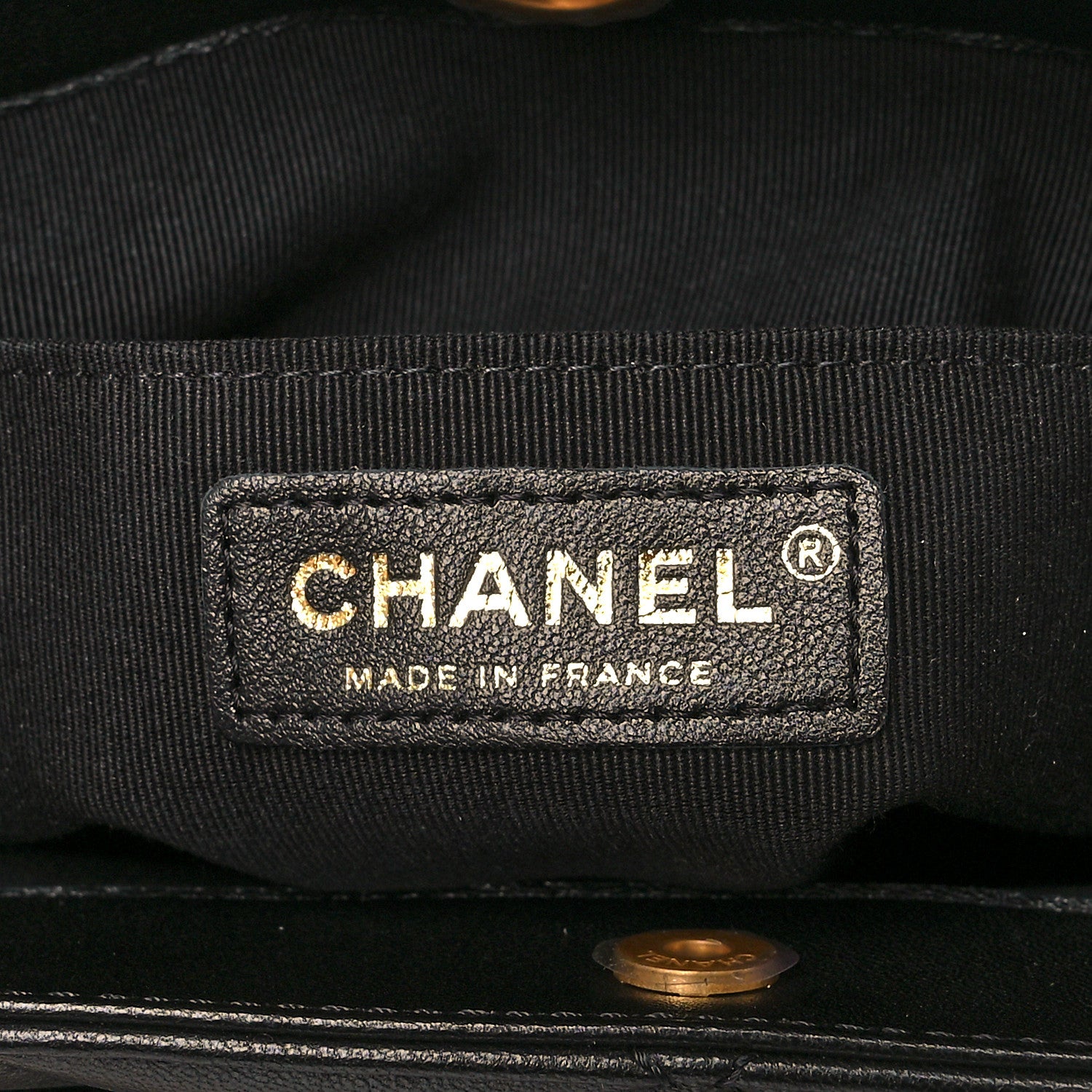 Chanel Lambskin Quilted Small Drawstring Shopping Bag With Flap Black 7 of 12