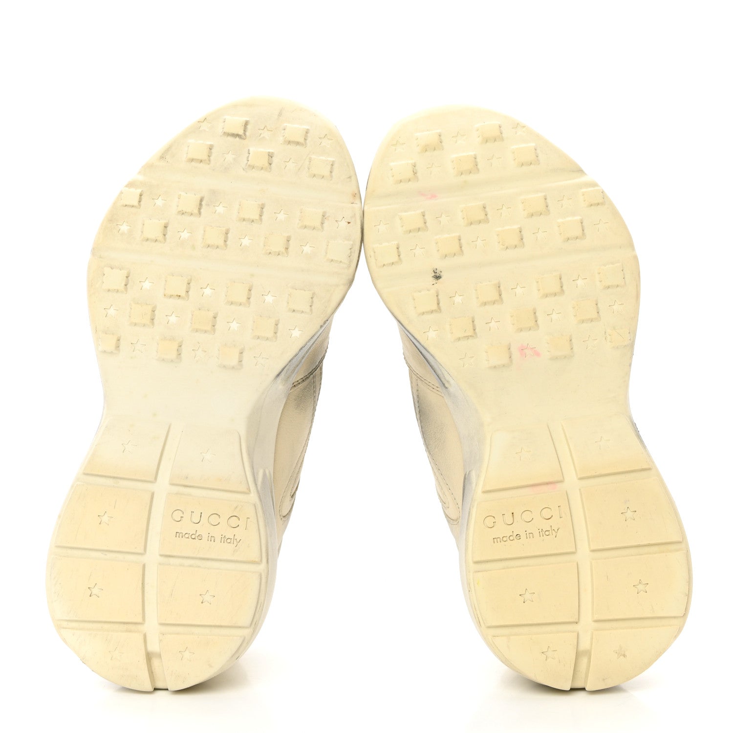 Gucci Calfskin Mouth Print Womens Rhyton Sneakers 35 Ivory 5 of 14
