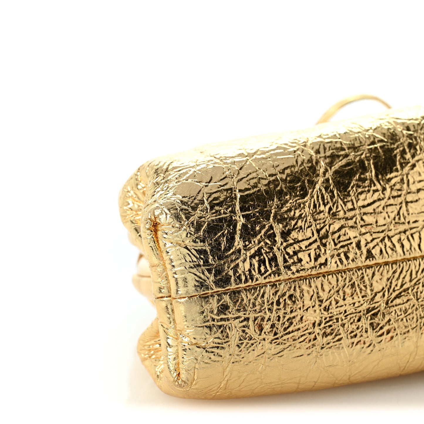 Metallic Crushed Calfskin The Mini Pouch Gold