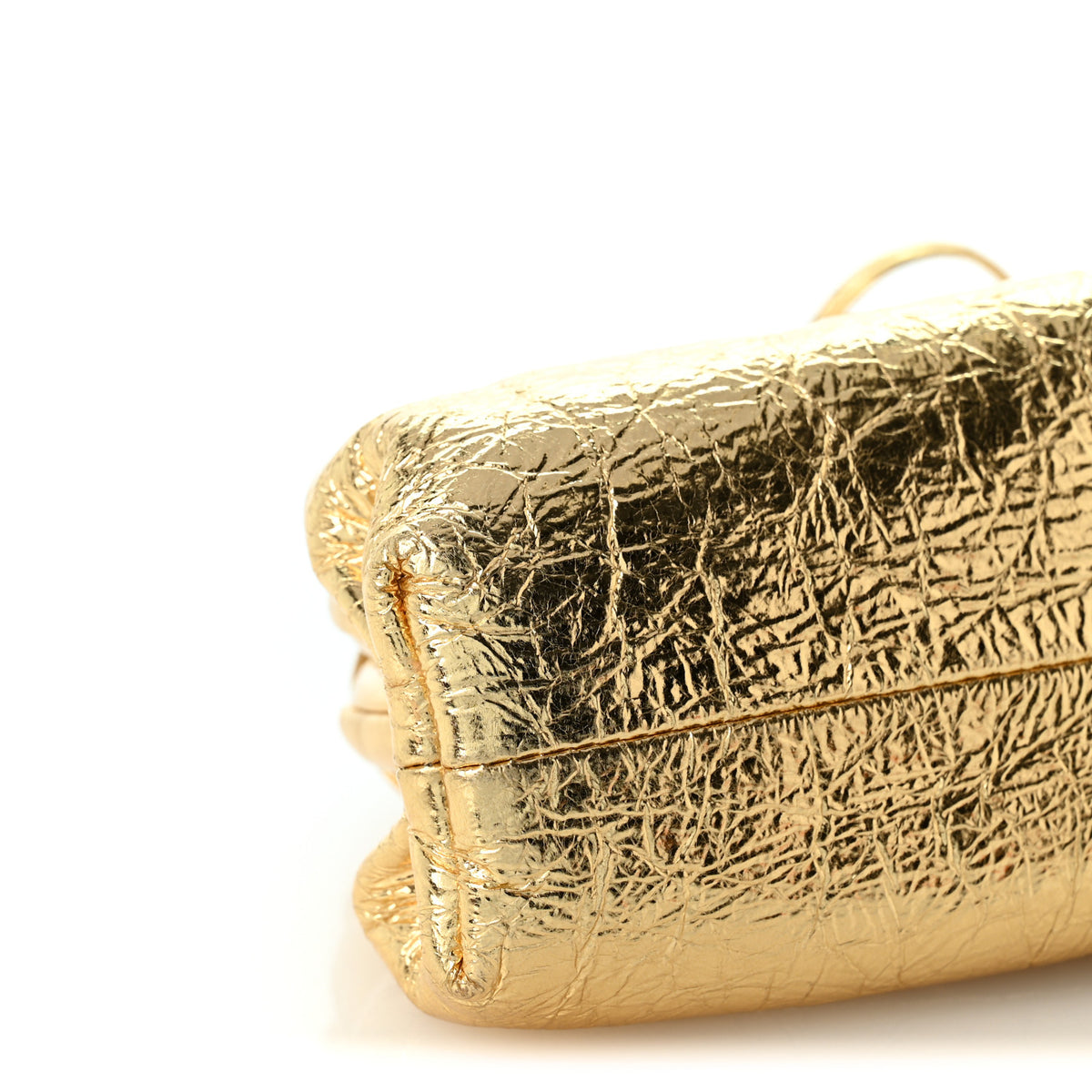 Bottega Veneta Metallic Crushed Calfskin The Mini Pouch Gold 8 of 9