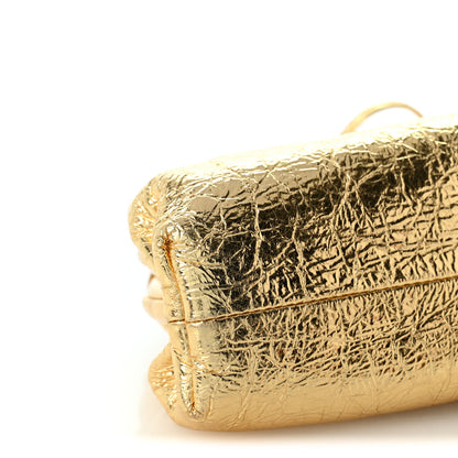 Bottega Veneta Metallic Crushed Calfskin The Mini Pouch Gold 8 of 9