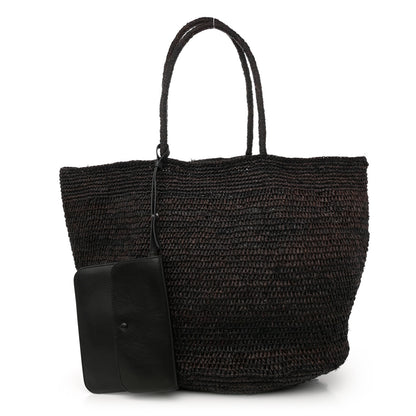 The Row Raffia Oregon Bag Black 3 of 14