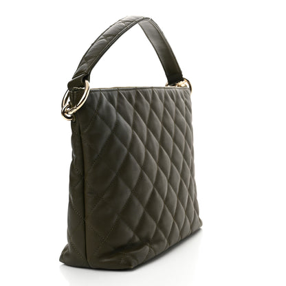 Chanel Calfskin Quilted Coco Mellow Hobo Khaki 3 of 12