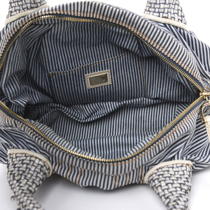 Fendi Denim Striped Spy Bowler Blue 5 of 12