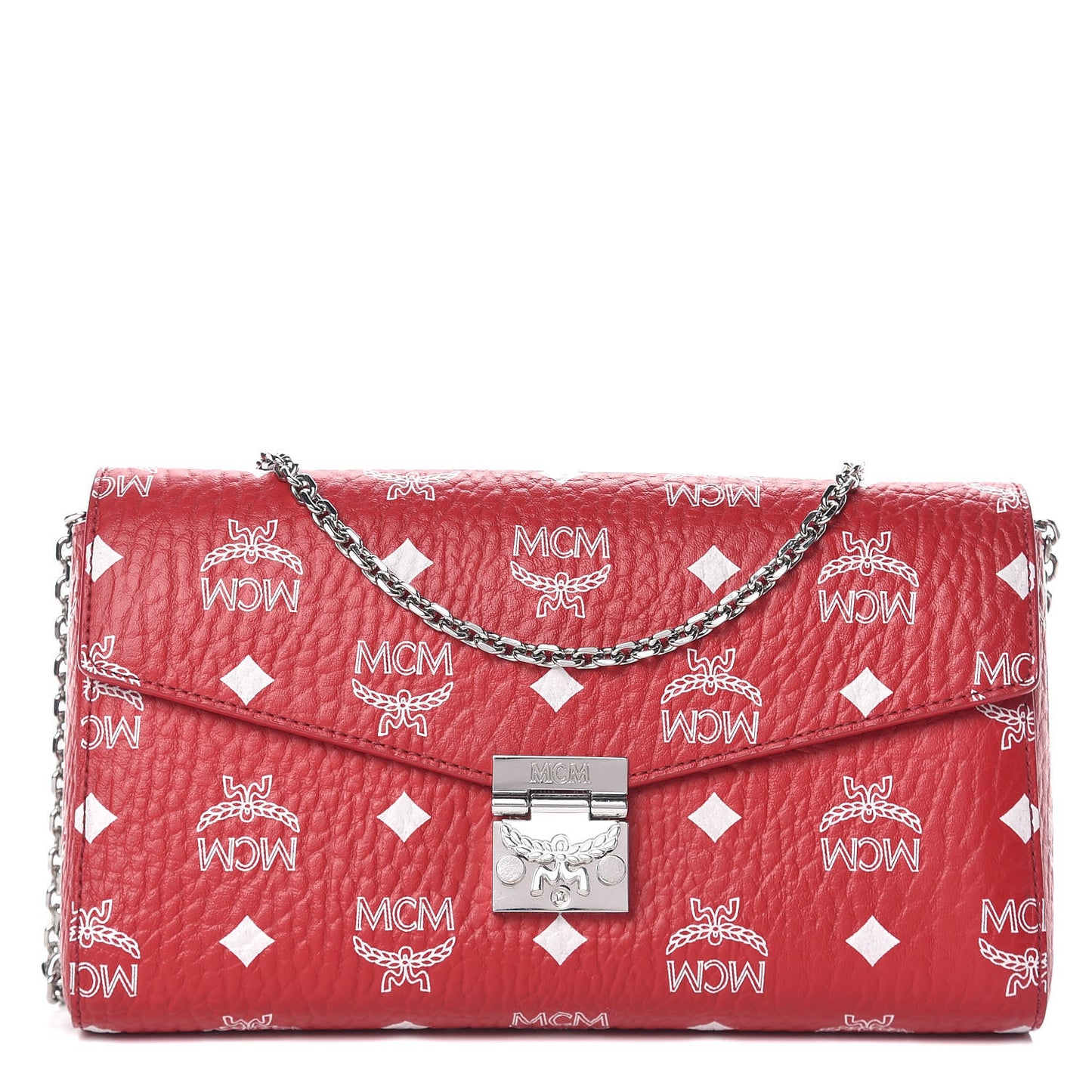 Visetos Monogram Medium Millie Crossbody Bag Ruby Red