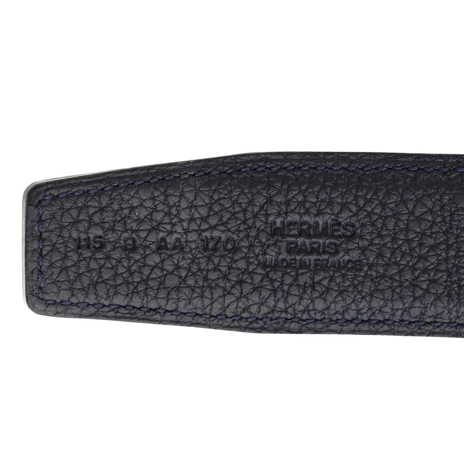 Hermes Box Togo 32mm Belt Strap 115 46 Black Bleu de Prusse 3 of 8