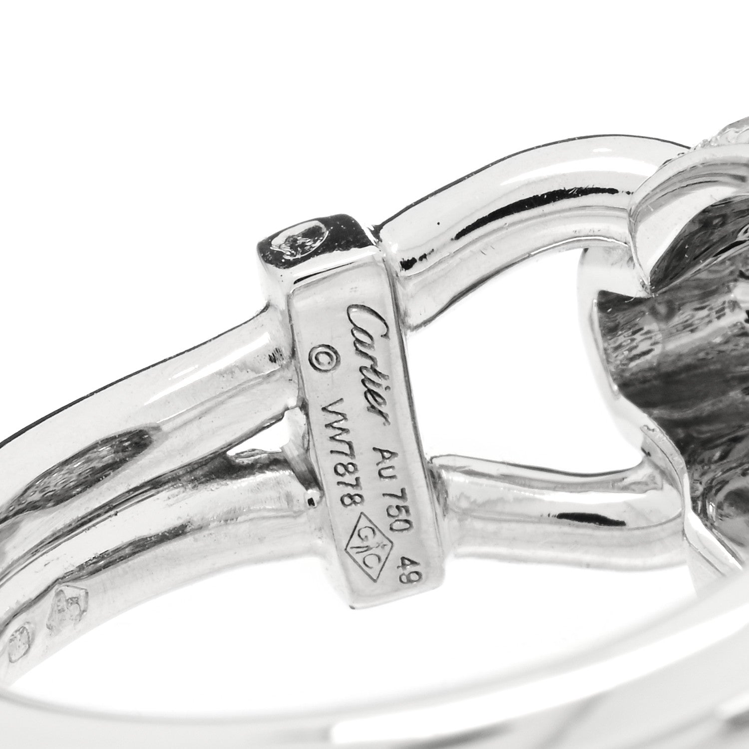 Cartier 18K White Gold Diamond Emerald Black Onyx Panthere de Cartier Ring 49 4.75 6 of 6