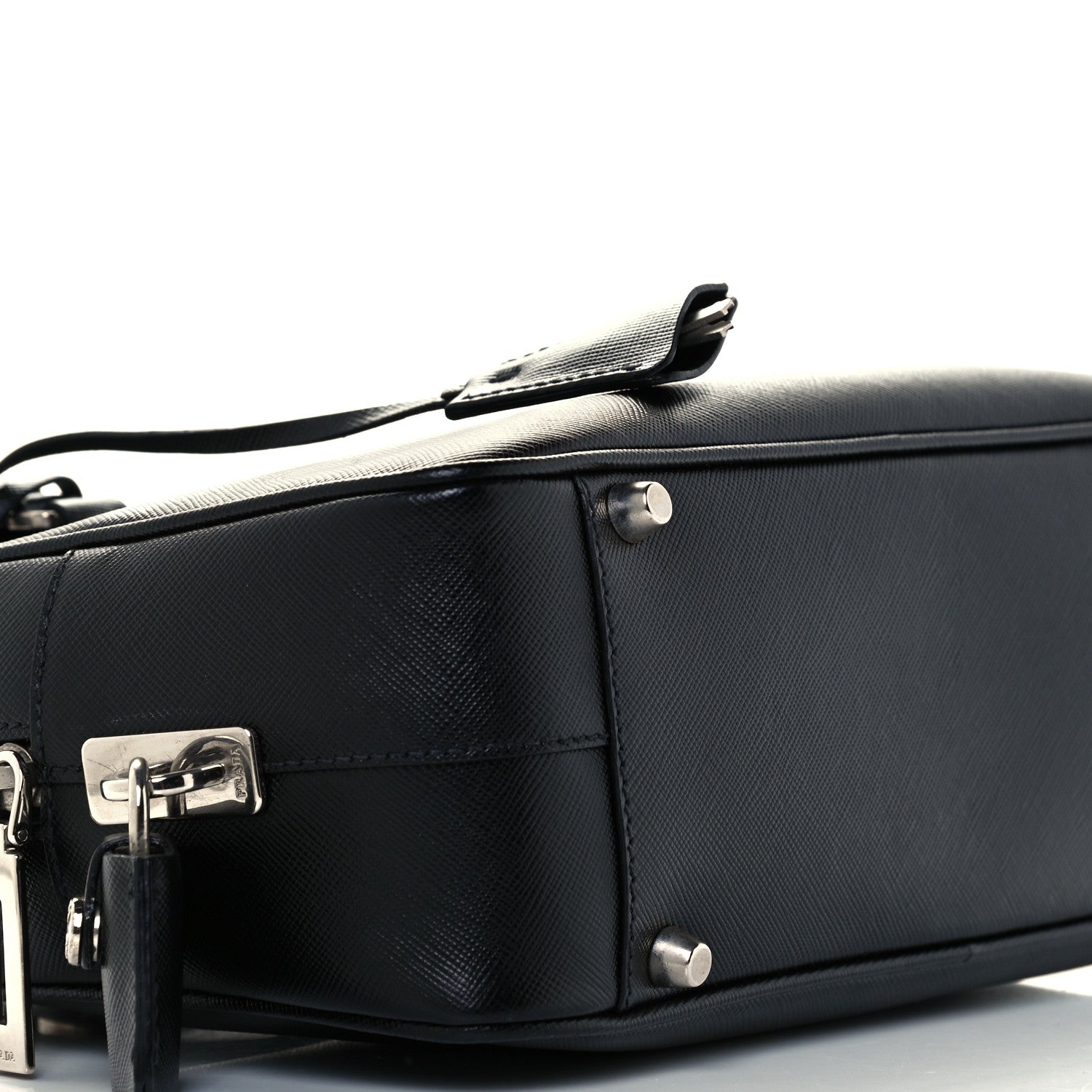 Prada Saffiano Lux Petite Bowler Black 10 of 11