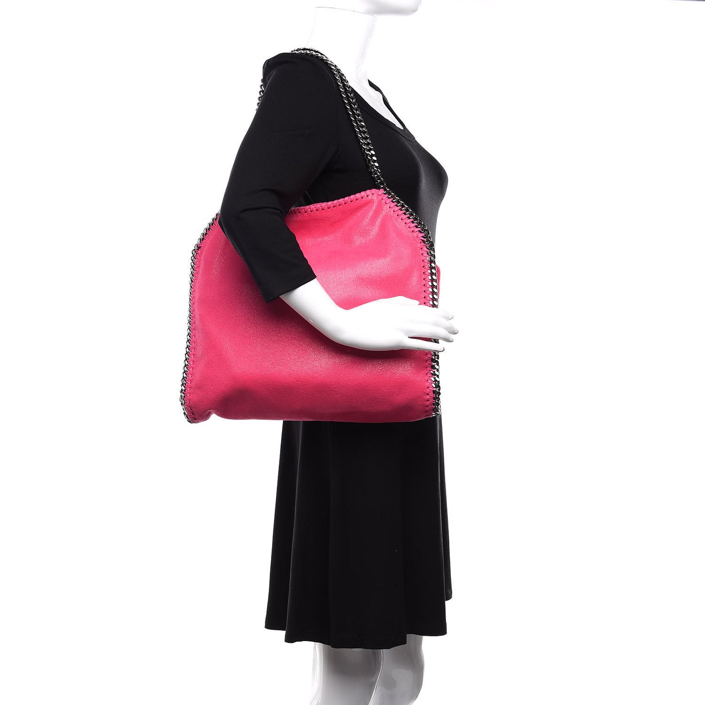 Shaggy Deer Small Falabella Tote Hot Pink
