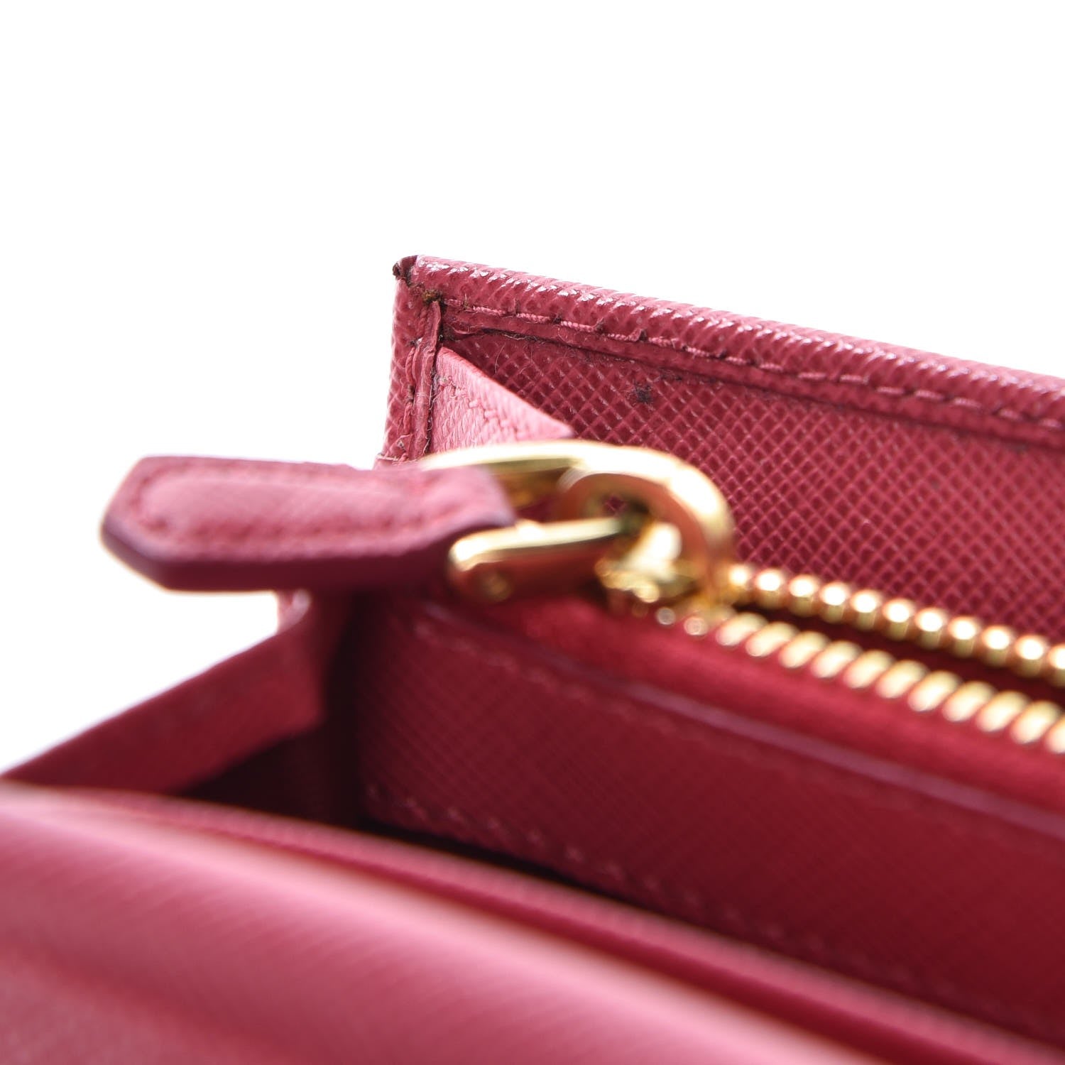 Prada Saffiano Metal Continental Flap Wallet Peonia 11 of 13