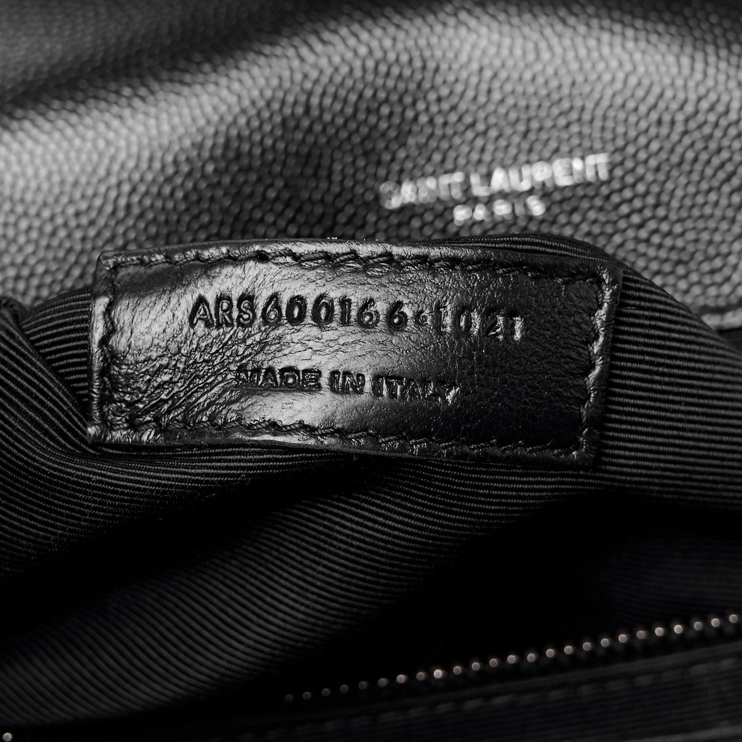 Grain De Poudre Textured Mixed Matelasse Large Triquilt Monogram Satchel Black