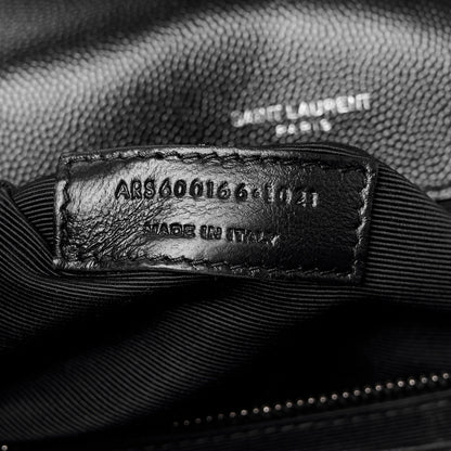 Saint Laurent Grain De Poudre Textured Mixed Matelasse Large Triquilt Monogram Satchel Black 8 of 11