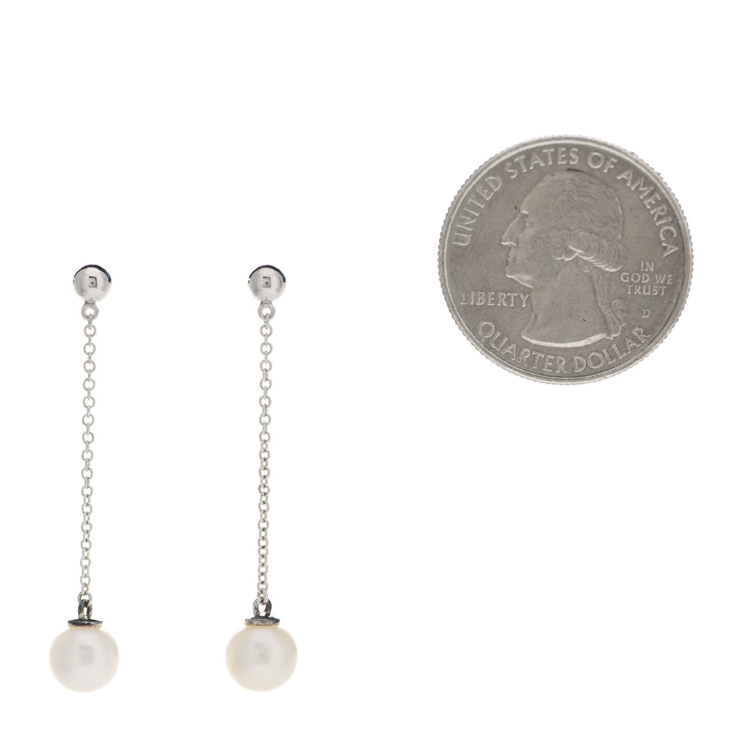 Sterling Silver Pearl Ziegfeld Drop Earrings