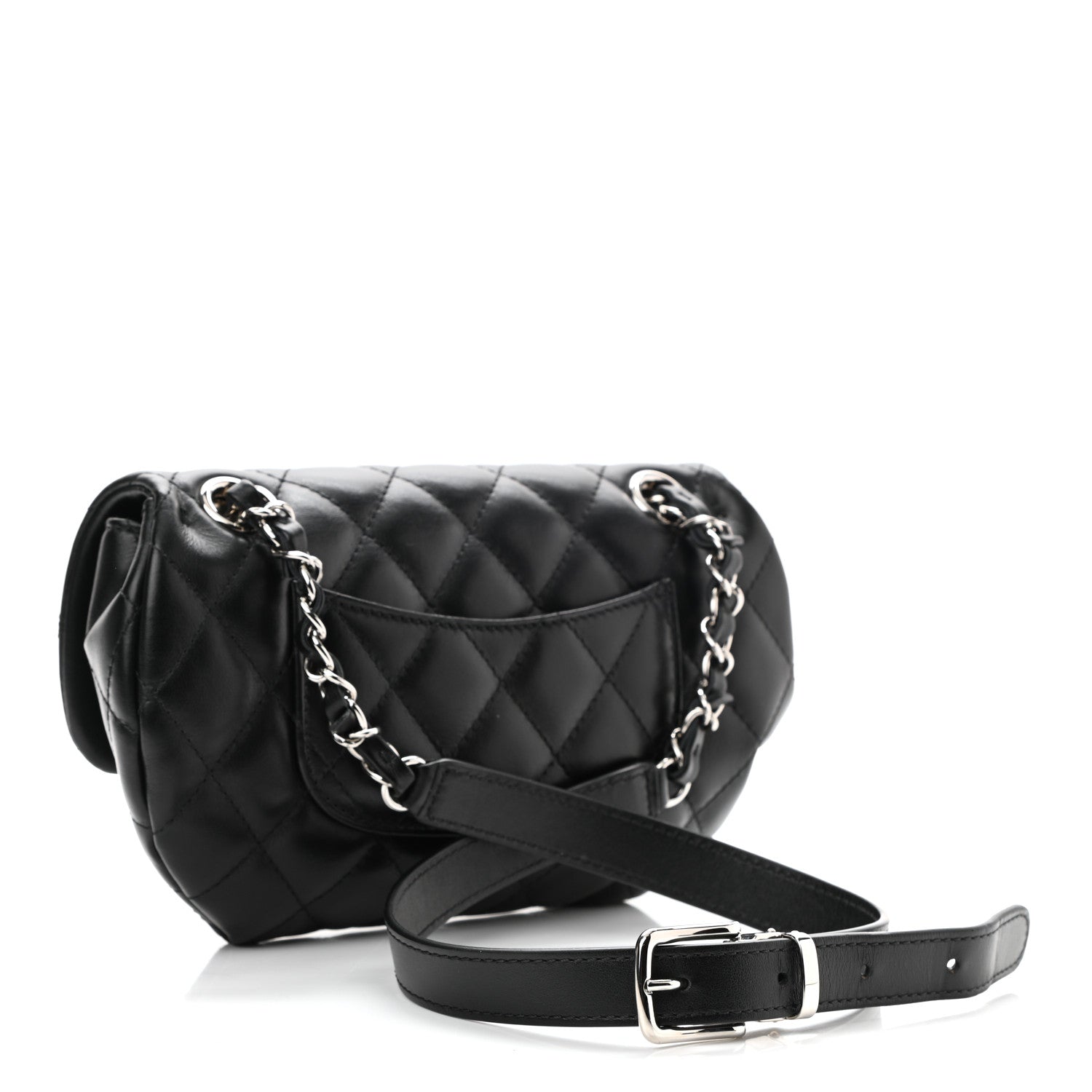 Chanel Calfskin Quilted CC Uniform Flap Belt Bag Black 2 of 10