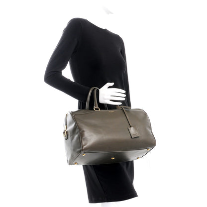 Saint Laurent Calfskin Classic Duffle 12 Earth 2 of 9