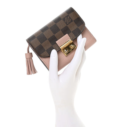 Louis Vuitton Damier Ebene Croisette Compact Wallet Magnolia 2 of 8