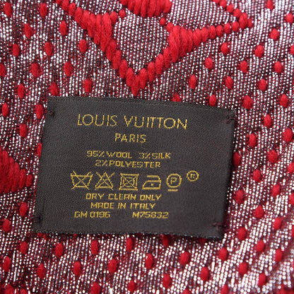 Louis Vuitton Wool Silk Logomania Shine Scarf Rubis 4 of 4