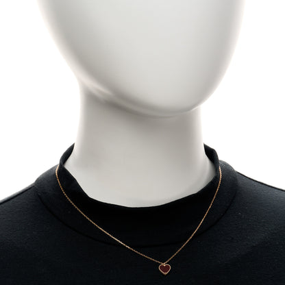 Van Cleef & Arpels 18k Rose Gold Carnelian Sweet Alhambra Heart Pendant Necklace 2 of 5