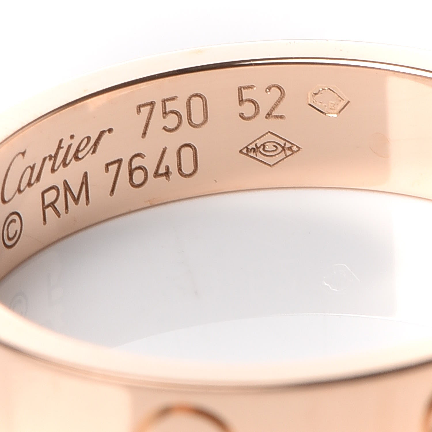 Cartier 18K Pink Gold Diamond 4mm LOVE Wedding Band Ring 52 6 5 of 6