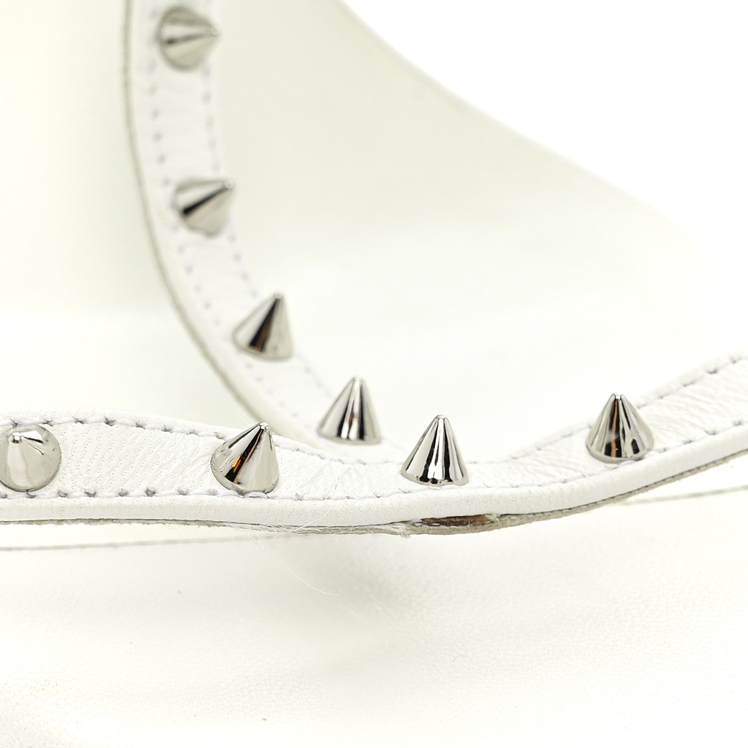 Christian Louboutin Nappa Bombina Spikes 100 Sandals 37.5 White 13 of 14