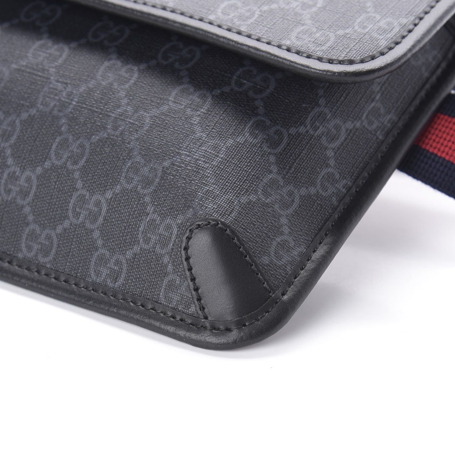 Gucci GG Supreme Monogram Web Slim Belt Bag Black Grey 8 of 8