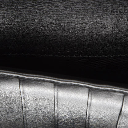 Gucci Calfskin Matelasse GG Marmont Zip Around Organizer Wallet Black White 7 of 8