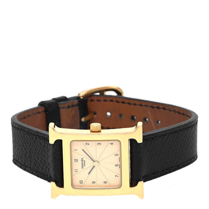 Hermes Stainless Steel Courchevel 21mm Heure H Hour Quartz Watch Noir 2 of 5