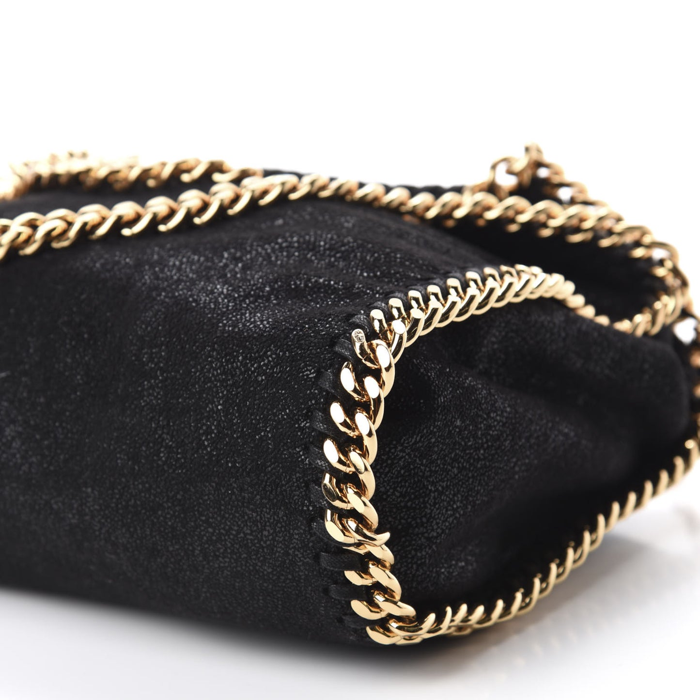 Shaggy Deer Mini Falabella Fold Over Tote Black
