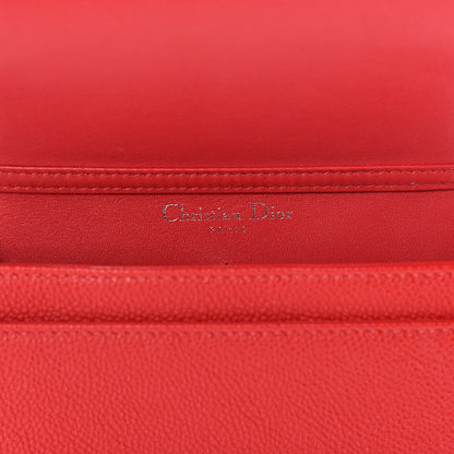 Christian Dior Grained Calfskin Diorama Wallet on Chain Pouch Rouge Vif 6 of 9