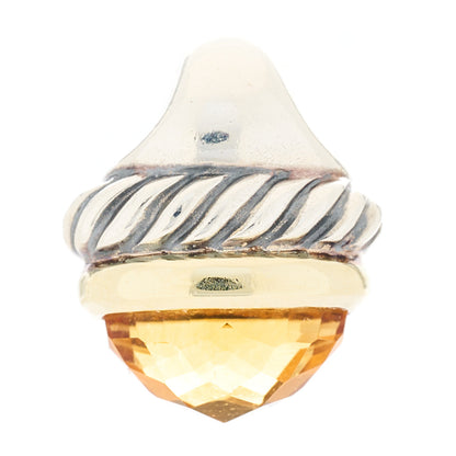 David Yurman Sterling Silver 14K Yellow Gold Citrine 10mm Acorn Pendant 1 of 3