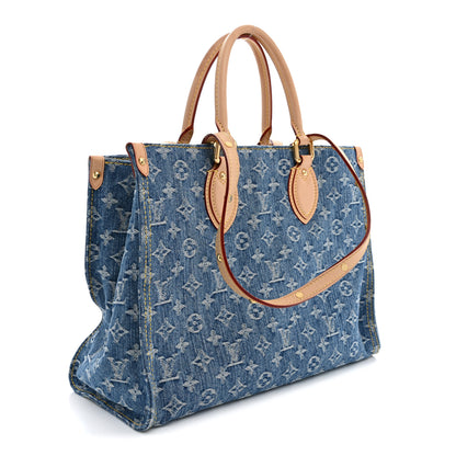 Louis Vuitton Monogram Denim Onthego MM Blue 3 of 11