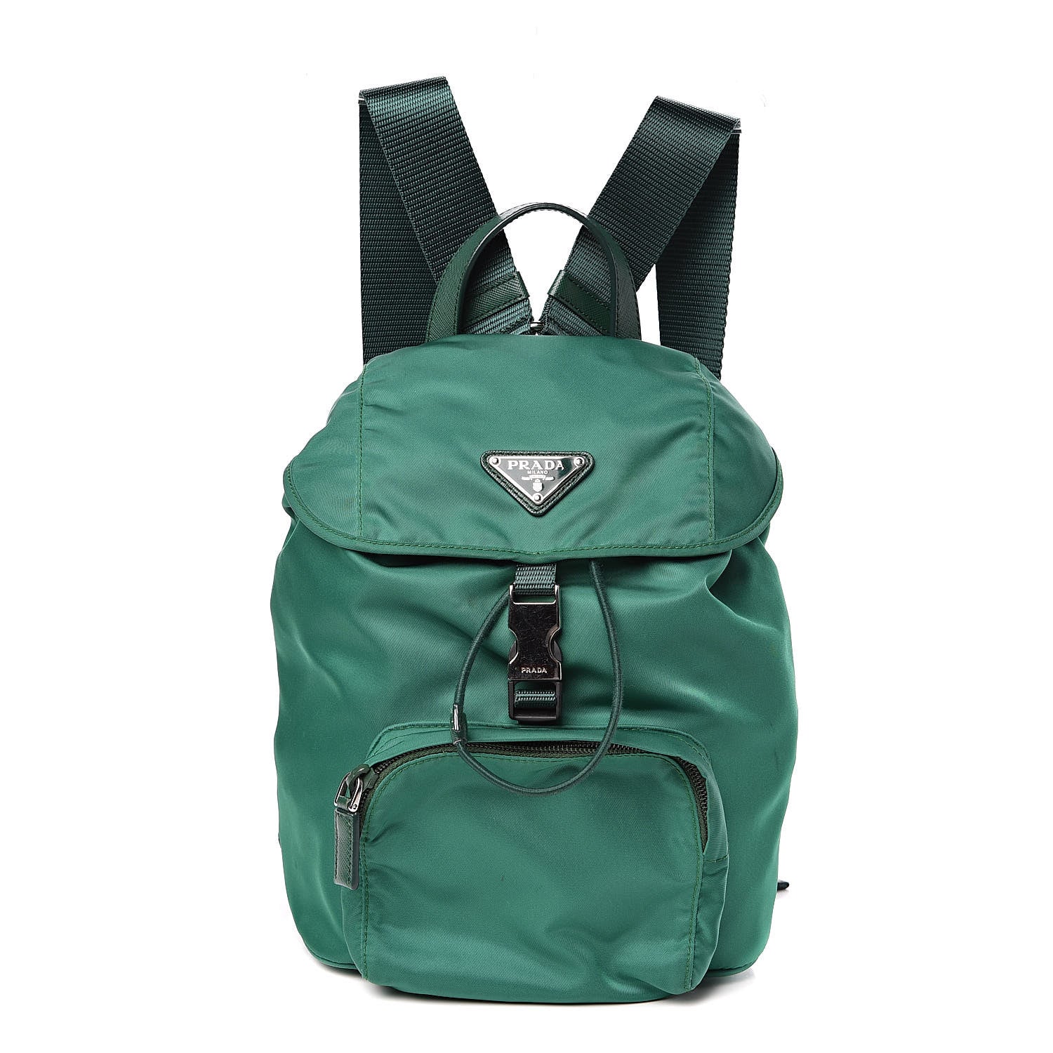 Prada Tessuto Nylon Vela Saffiano Mini Single Snap Buckle Backpack Oleandro 1 of 10
