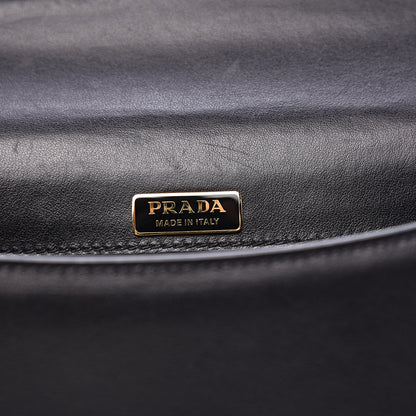 Prada Vitello Antic Soft Pattina Shoulder Bag Black 6 of 14