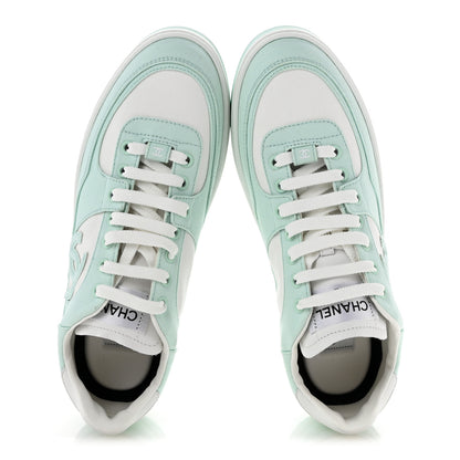 Chanel Cotton Sneakers 41 Light Turquoise White 2 of 10