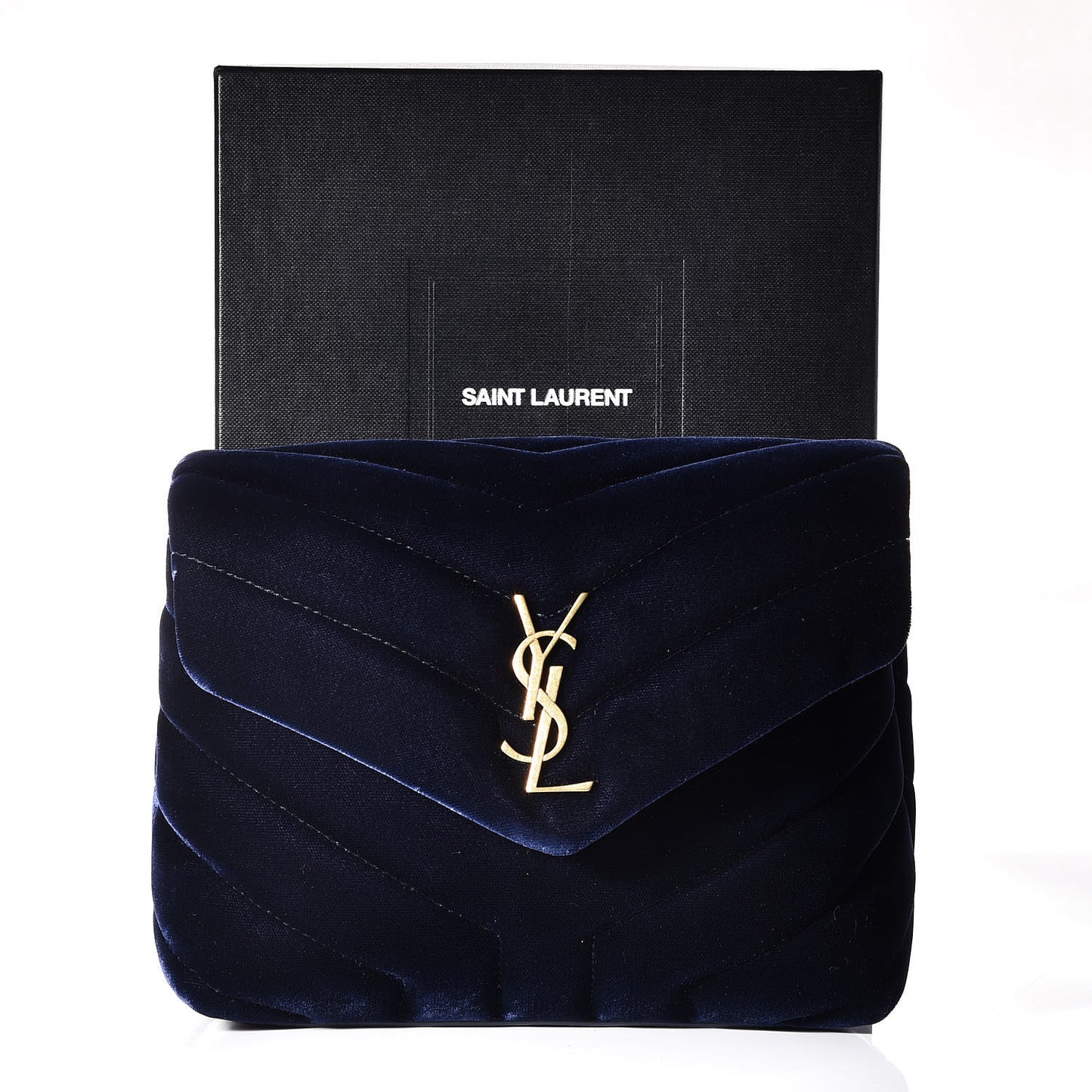 Velvet Y Quilted Monogram Toy Loulou Crossbody Bag Navy