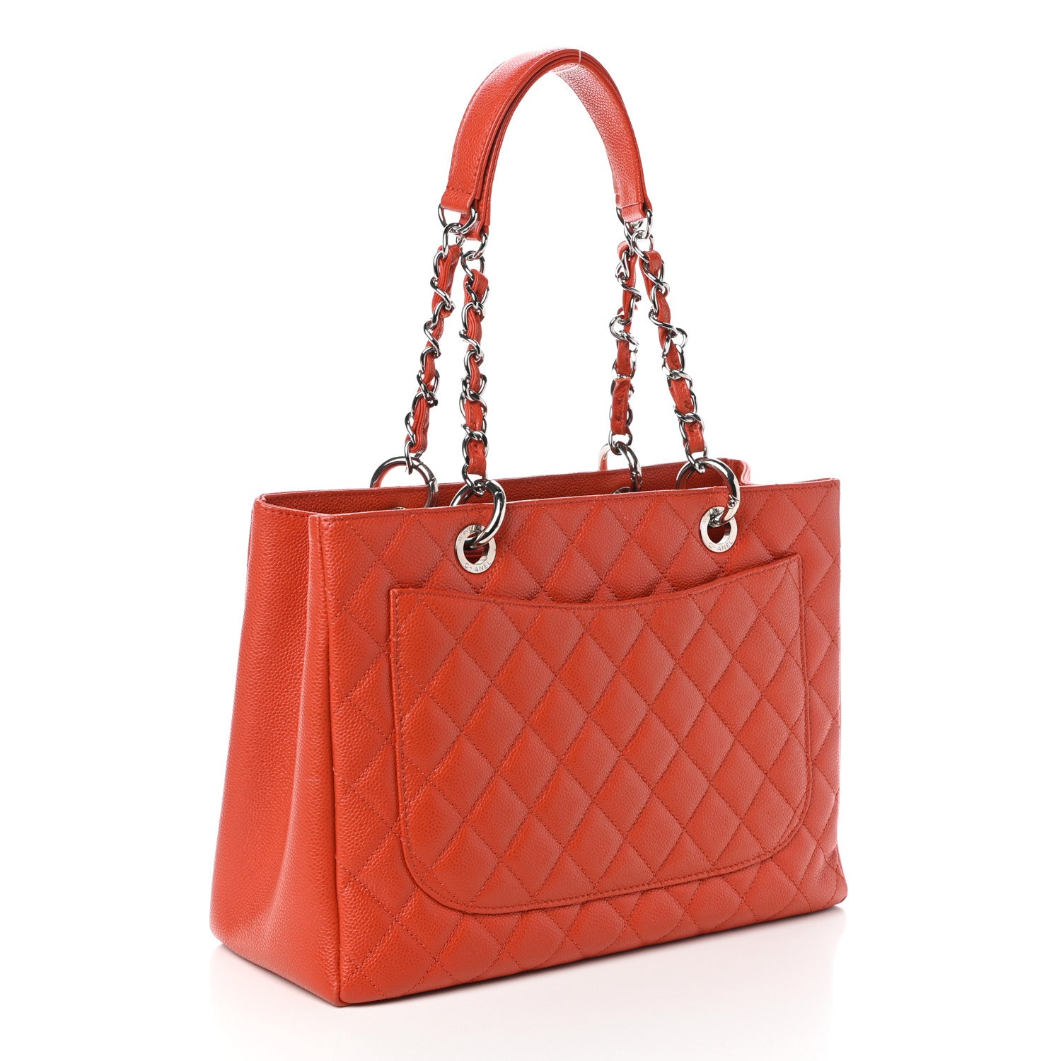 Chanel Caviar Quilted Grand Shopping Tote GST Orange 3 of 10