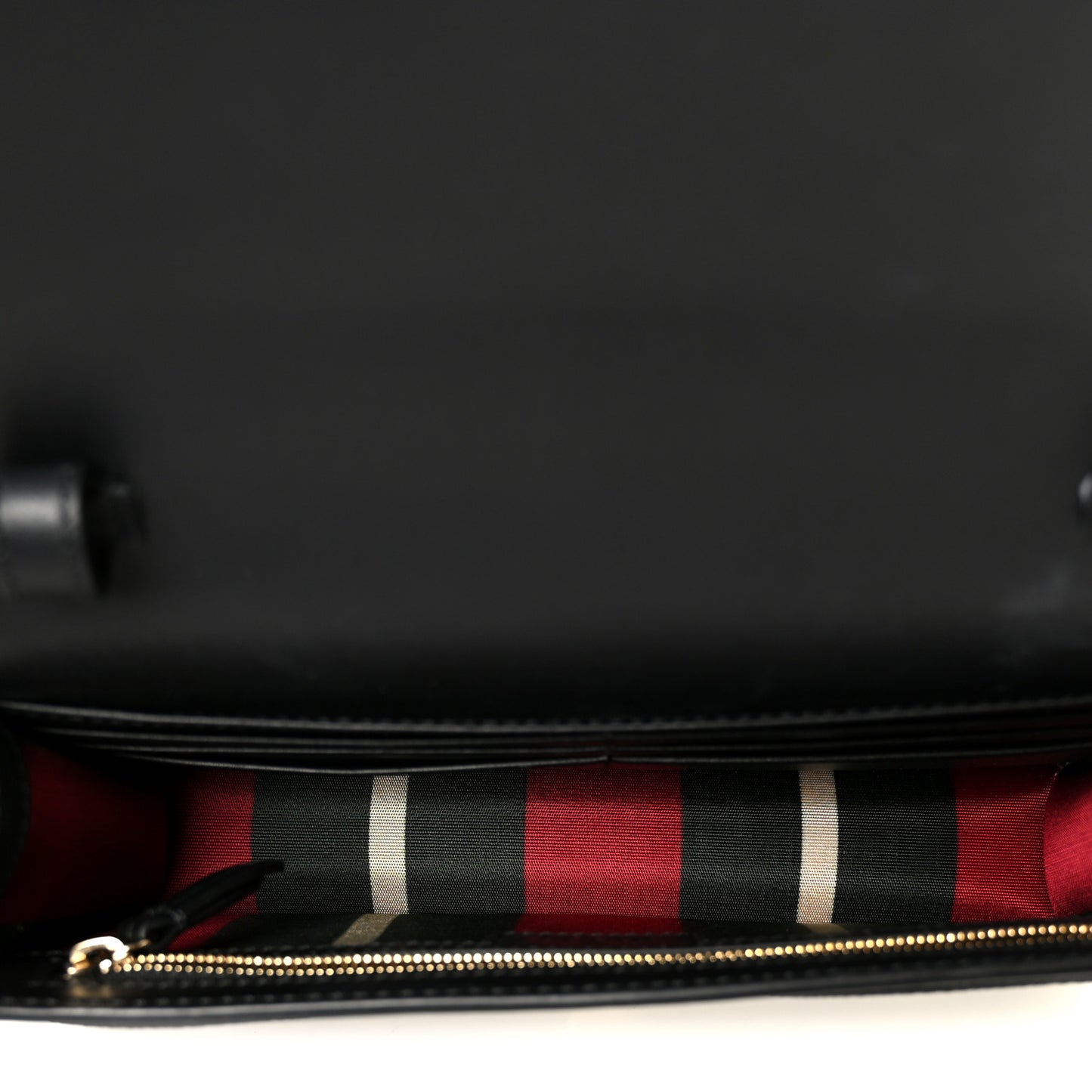 GG Emblem Monogram Wallet With Strap Beige Ebony Black